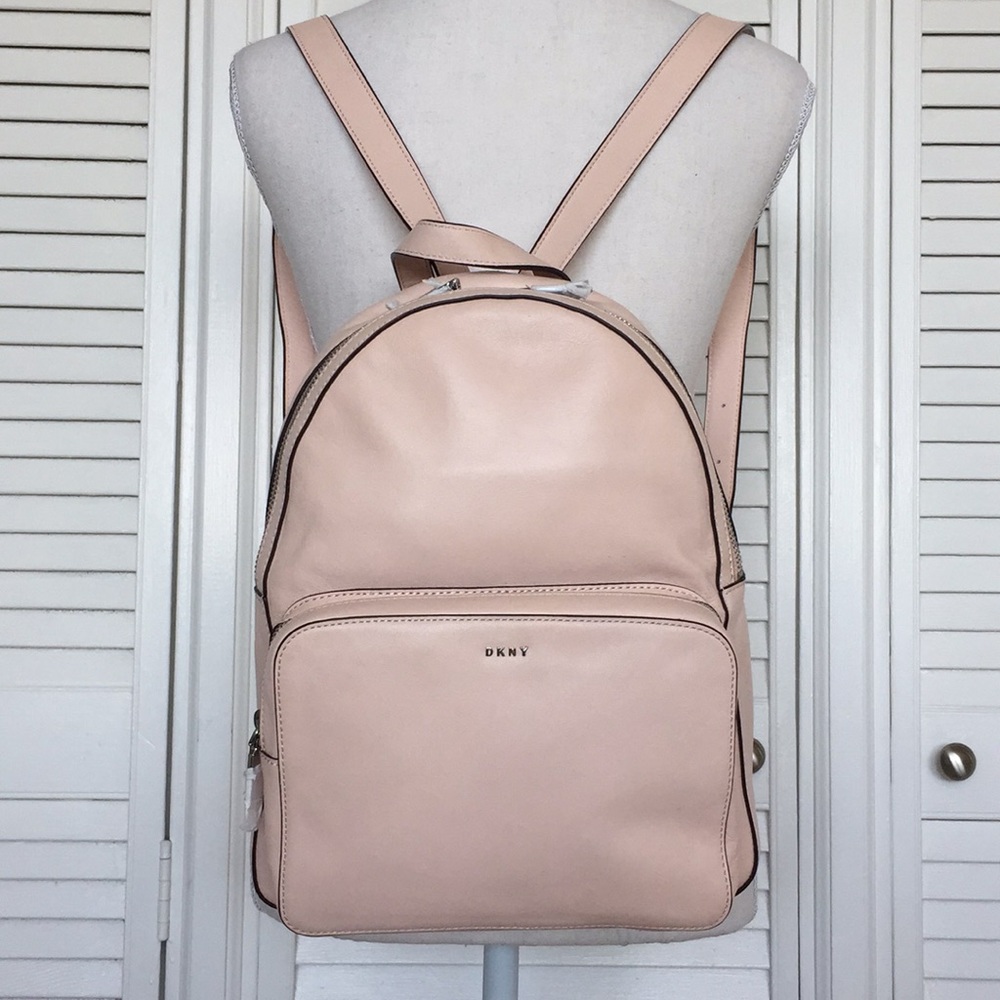 DKNY Quartz Pink Leather Plain Lamb Bari Backpack
